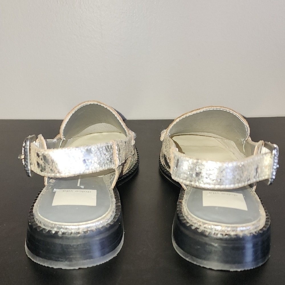 Dolce Vita Silver Flats with Strap Detail - Picture 3 of 8